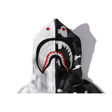 Bathing Ape Jacket Shark Head Black and White Luminous Coat