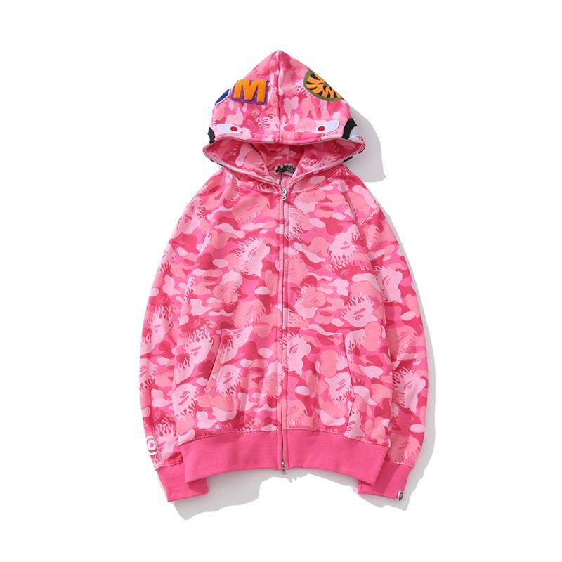 Bathing Ape Hoodie Blue Jellyfish Ghost Fire Camouflage Shark Sweater Hooded Coat Casual Fashion Brand Zip Hoodie