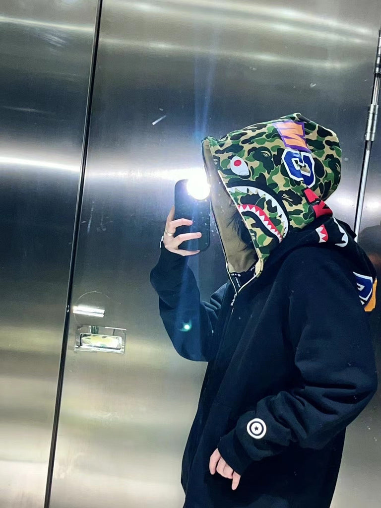 Bathing Ape Hoodie Camouflage Cardigan Men's and Women's Sweater Hoodie Coat
