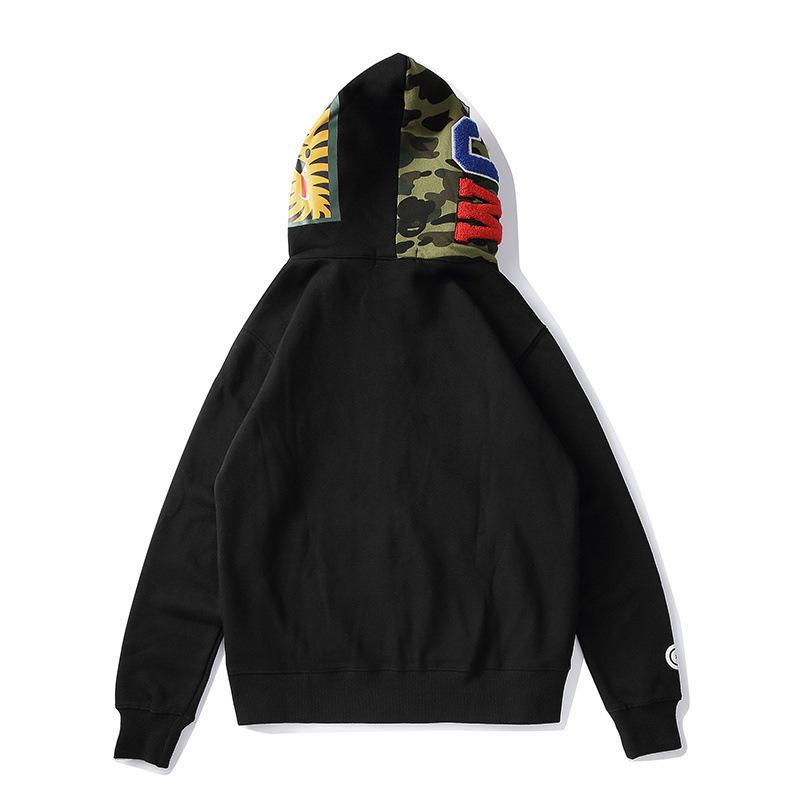 Bathing Ape Hoodie Autumn and Winter Men's Cotton Hooded Sweater Fleece Jacket