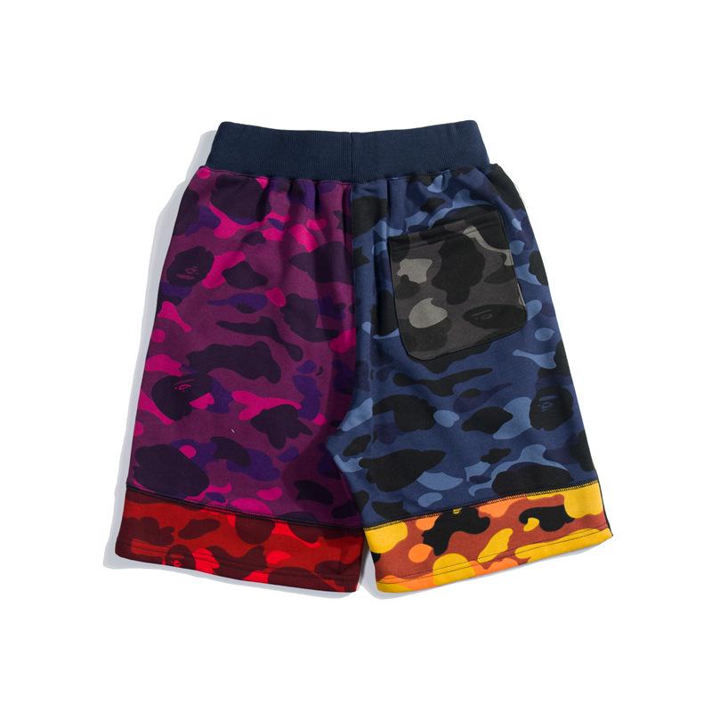 Bathing Ape Shorts Stitching Shorts Boys Trend Personal Leisure Shorts Fifth Pants Multicolor Camouflage Color Matching Short Pants