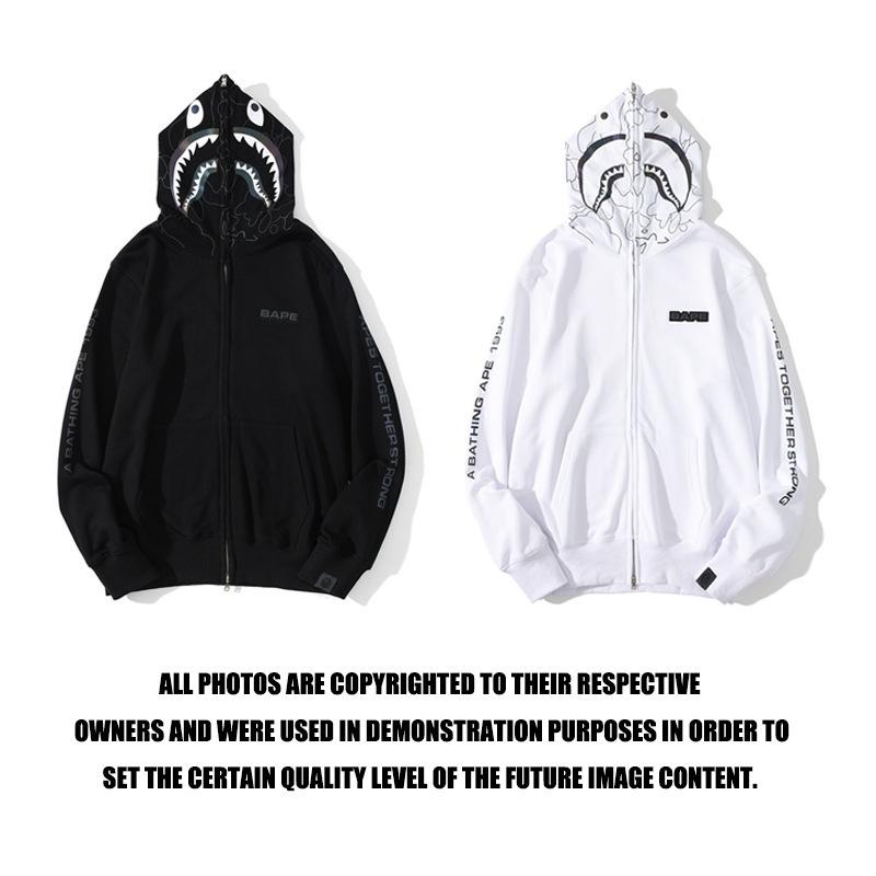 Bathing Ape Hoodie Shark Sweater Reflective Color Ape Head Coat Hooded Hoodie