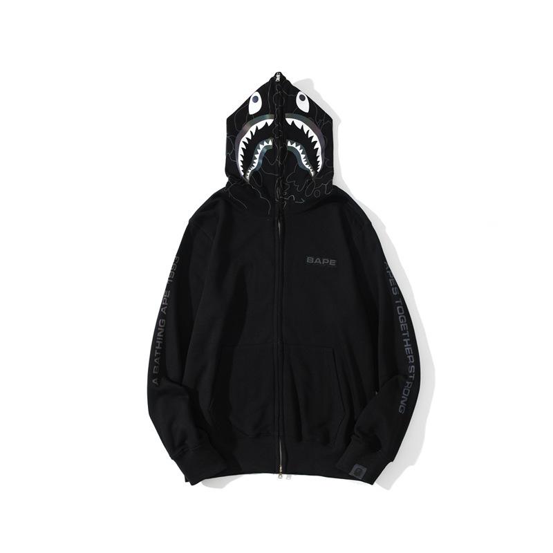 Bathing Ape Hoodie Shark Sweater Reflective Color Ape Head Coat Hooded Hoodie