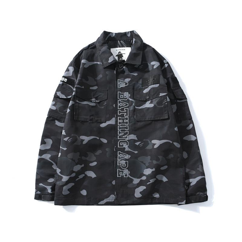 Bathing Ape Jacket Spring and Autumn Men's Fashion Fashion Brand Camouflage Workwear Wind Coat Coat