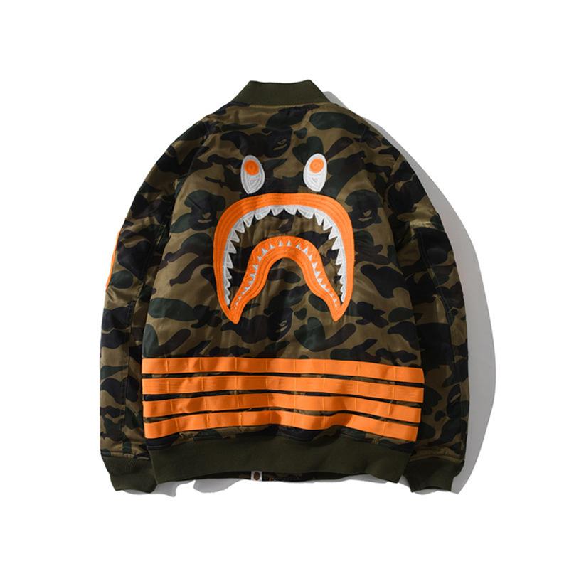 Bathing Ape Coat Autumn and Winter Thickened Cotton Coat Jacket Youth Camouflage Personality Baseball Uniform Cotton Clothes