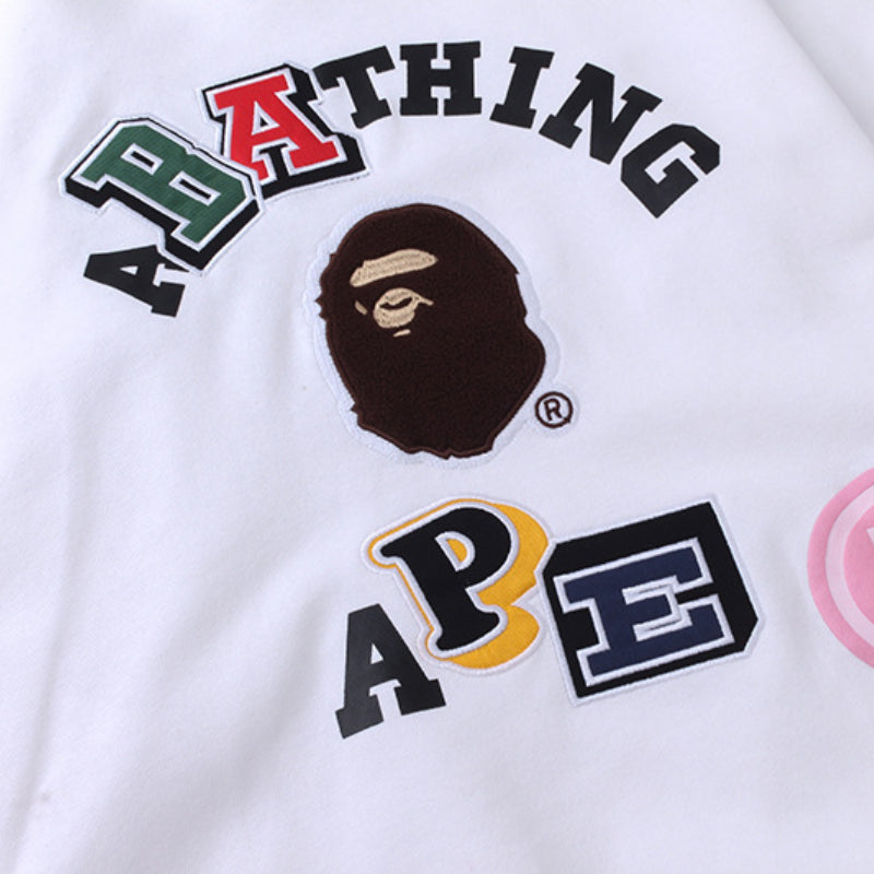 Bathing Ape Hoodie Shark Head Sweater Colored Letter Print Fall/Winter Hooded Jacket