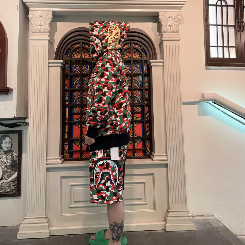 Bathing Ape Hoodie Limited Multi-Colour Camouflage Shark Sweater Hoodie Jacket