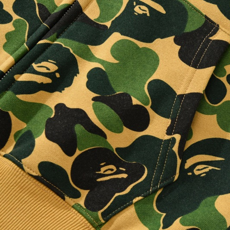 Bathing Ape Hoodie Falcon Camouflage Shark Jacket Fall/Winter Cardigan Zip Fleece Loose Hooded Sweater
