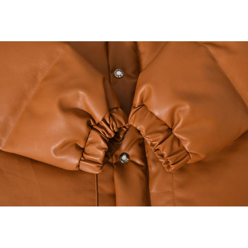 Bathing Ape Coat Autumn and Winter Takuya Kimura Same Style Classic Brown Leather Thickened Cotton-Padded Coat Clothing