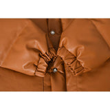 Bathing Ape Coat Autumn and Winter Takuya Kimura Same Style Classic Brown Leather Thickened Cotton-Padded Coat Clothing