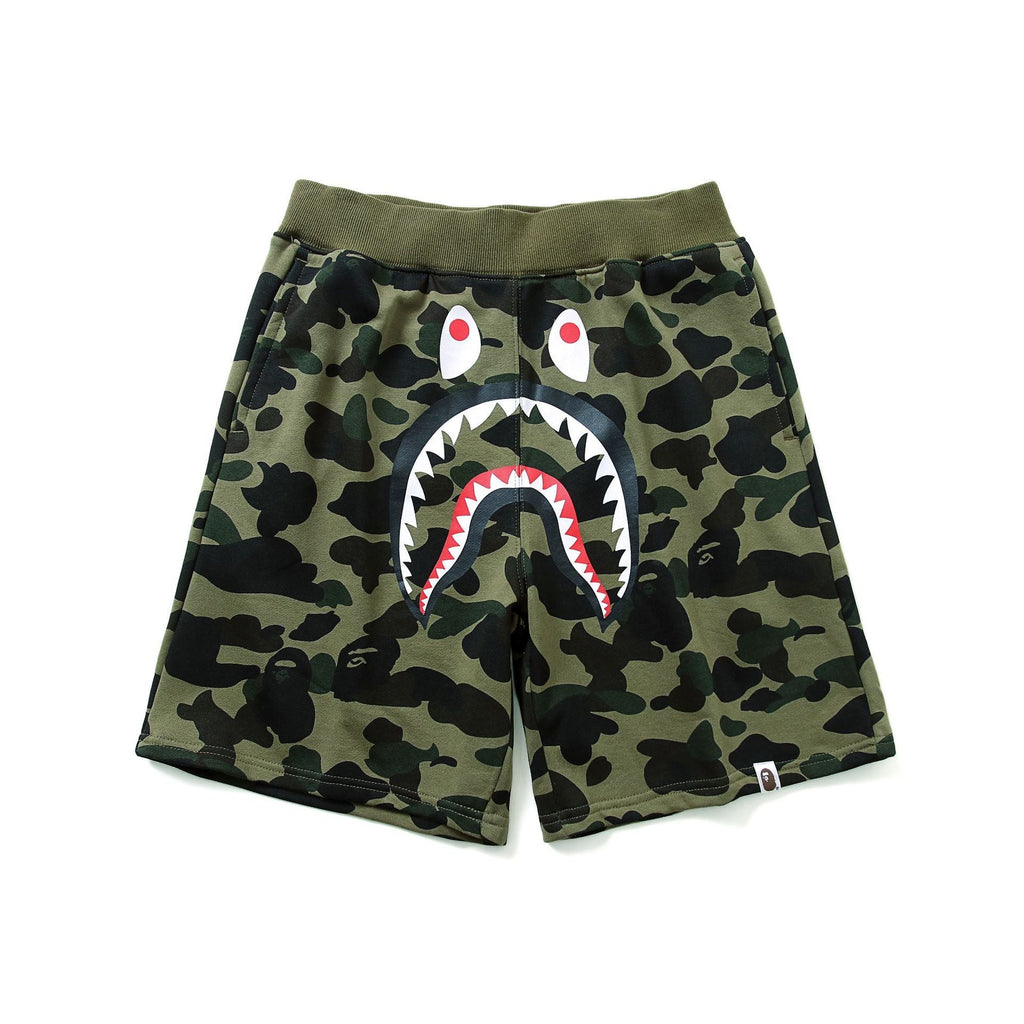 Bathing Ape Shorts Men's Shark Head Camouflage Elastic Waist Fifth Pants Middle Pants Casual Shorts