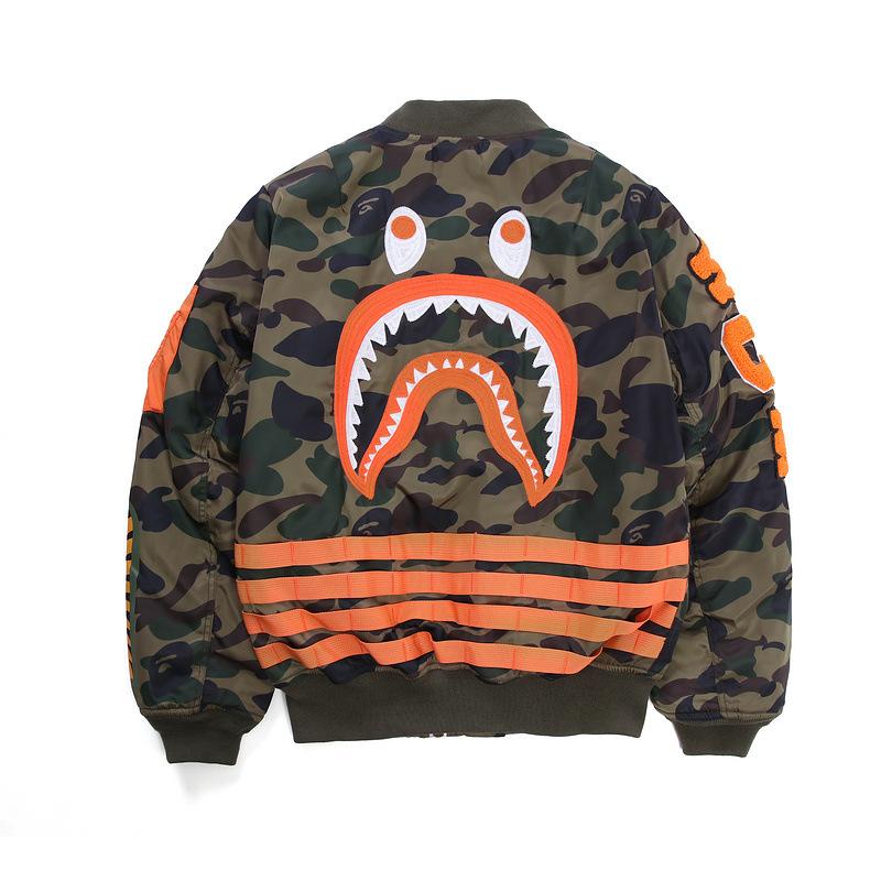 Bathing Ape Coat Autumn and Winter Thickened Cotton Coat Jacket Youth Camouflage Personality Baseball Uniform Cotton Clothes