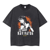 Youth men ONE PIECE oversize Faded Vintage T Shirts Anime