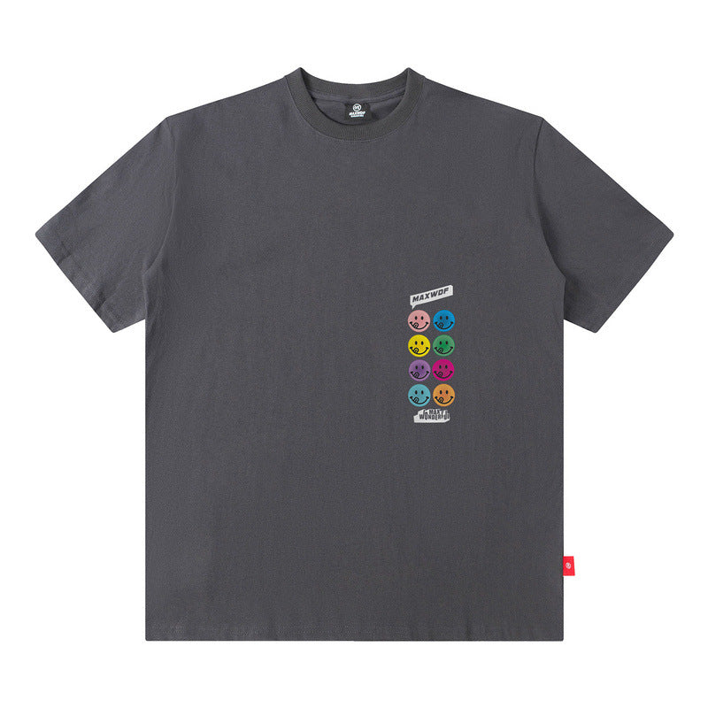 Men T Shirt Street Letter Print Short-Sleeve T-shirt Men's Loose Casual Couple