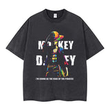 Youth men ONE PIECE oversize Faded Vintage T Shirts Anime