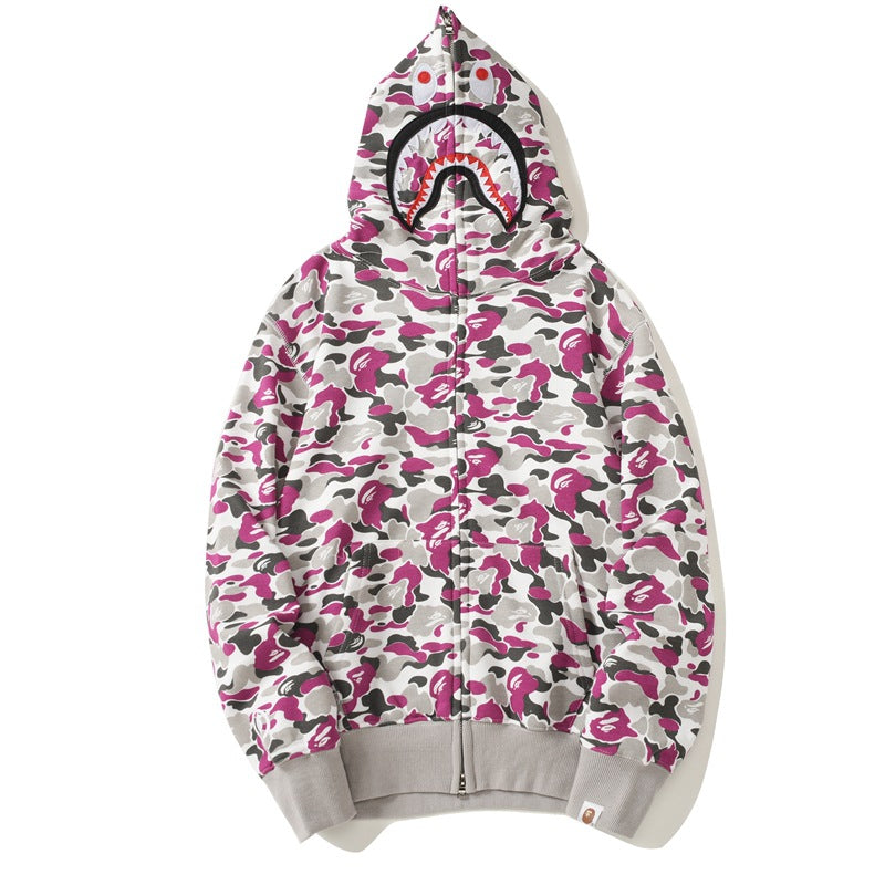 Bathing Ape Hoodie Classic Shark Hooded Cardigan Zip Sweater Jacket