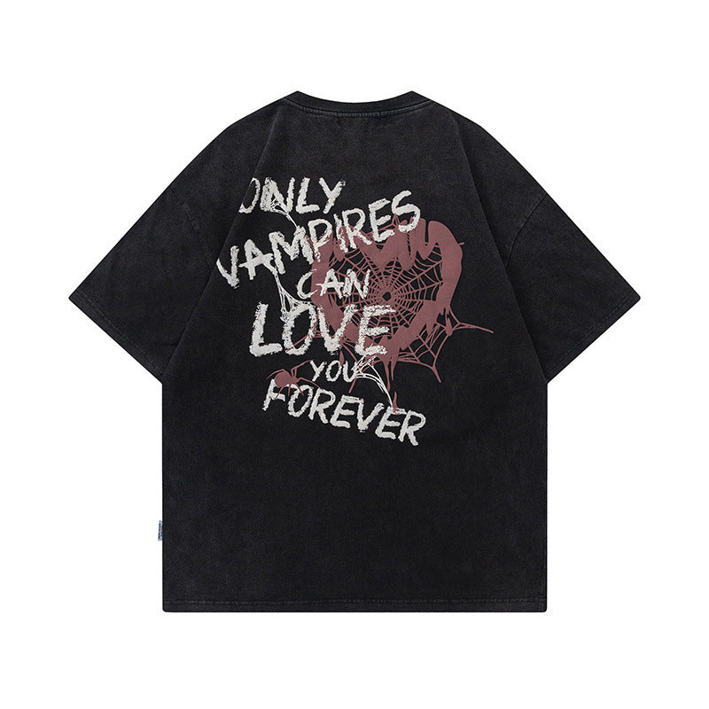 Men T Shirt Street Graffiti Printing Short Sleeve T-shirt Men and Women Hip Hop Couple