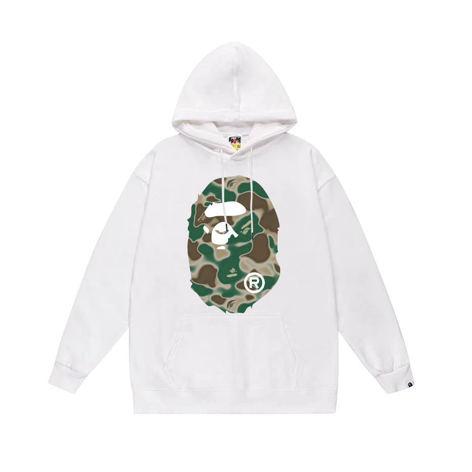 Bathing Ape Hoodie Autumn/Winter Letter Print Loose Hoodie Pullover Ape Sweater