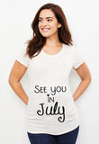 See You In May Print Announcement Pregnant T Shirt Mater