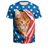 National Flag Day T Shirts Printed Outdoor All-Matching Short Sleeve T-shirt
