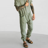 Men Co-Ords Men's Summer Casual Suit Short-Sleeved One-Piece Trousers