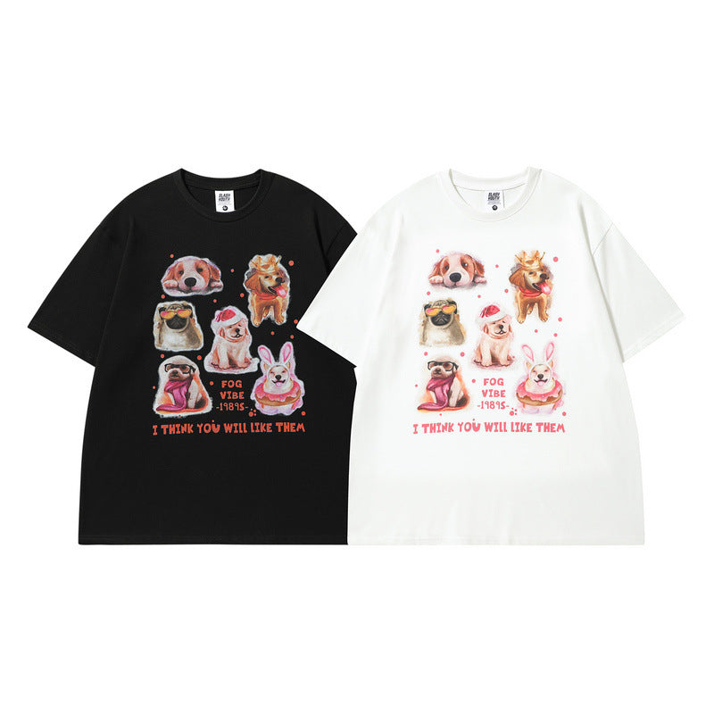 Men T Shirt Letter Printed Cotton Short-Sleeved T-shirt Men's Summer Loose