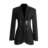 Frankie Shop Hourglass Blazer Fall See-through Suit Jacket for Women