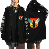 Anime Attack On Titan Men Women Zip Hoodies Yeager Eren