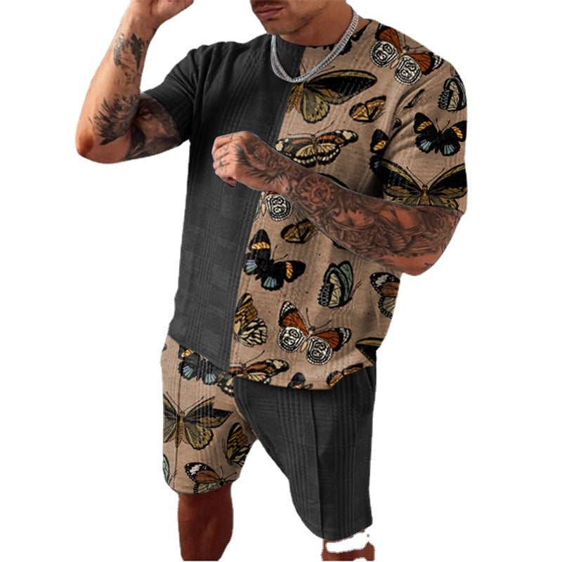 Men Co-Ords Men's Short-Sleeved Printed T-shirt Men's Summer