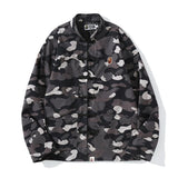 Bathing Ape Jacket Spring Fashion Brand Embroidered Chinese Style Retro Camouflage Stand Collar Tangzhuang Shirt