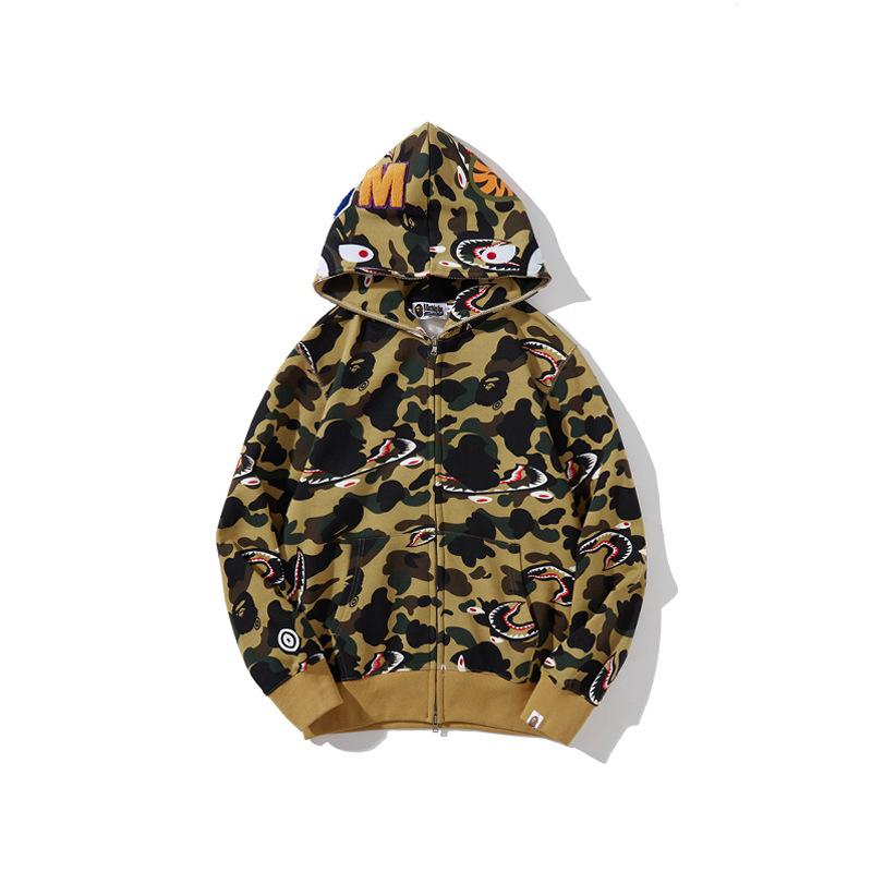 Bathing Ape Jacket Autumn and Winter Camouflage Men's and Women's Casual Camouflage Thin Sweater Baggy Coat