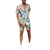 Men Co-Ords Printed Short-Sleeved Shorts Summer Casual Suit