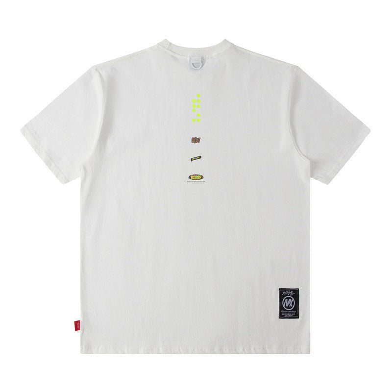 Men T Shirt Street Letter Print Short-Sleeve T-shirt Men's Loose Casual Couple