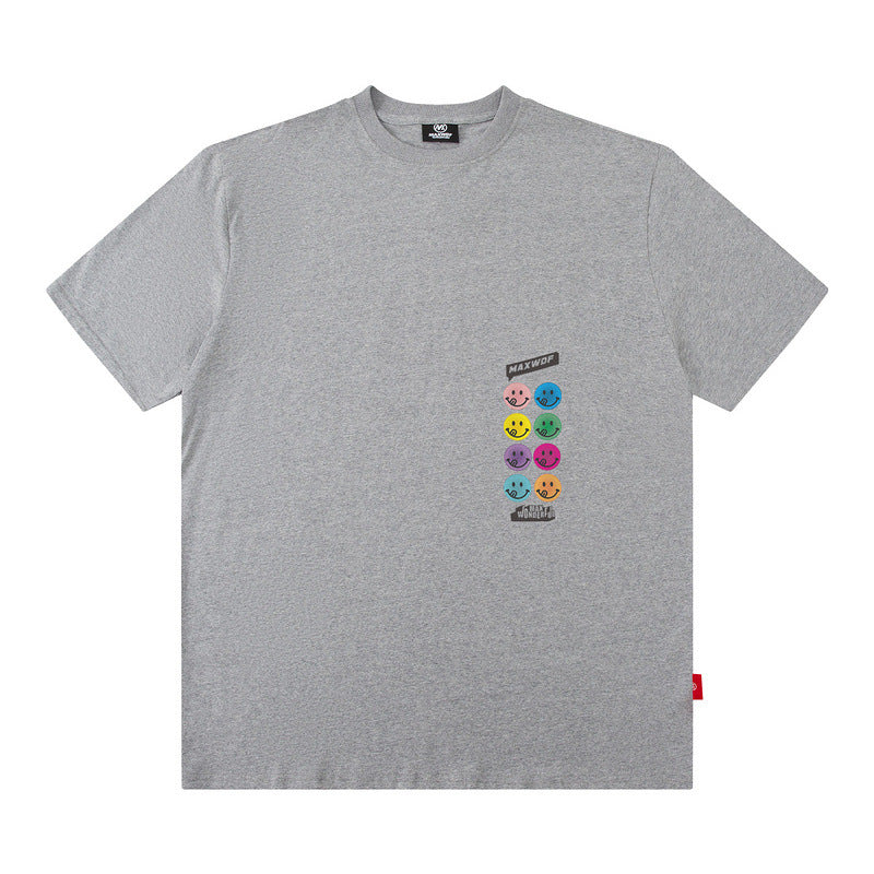 Men T Shirt Street Letter Print Short-Sleeve T-shirt Men's Loose Casual Couple