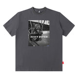 Men T Shirt Loose Short Sleeve T-shirt Male and Female Personality Printed Cotton round Neck