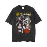 Anime Chainsaw Man Acid Tshirt Retro Vintage Washed