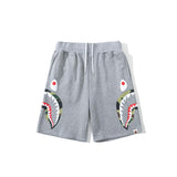 Bathing Ape Shorts Fashion Brand Summer Loose Casual Double Camouflage on Side Shark Head Shorts Cropped Pants