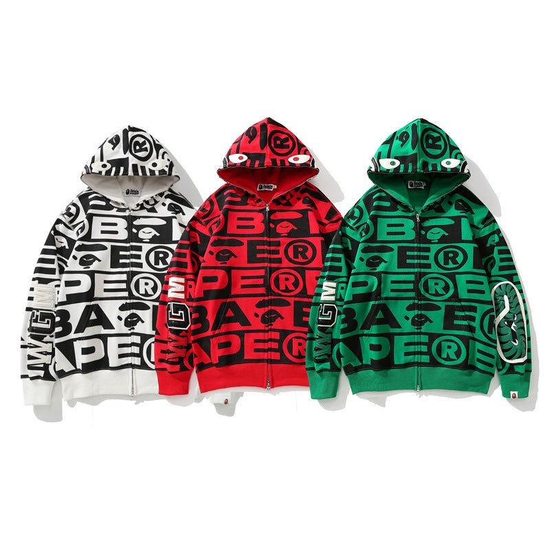 Bathing Ape Hoodie Shark Loose Hooded Sweater Jacket