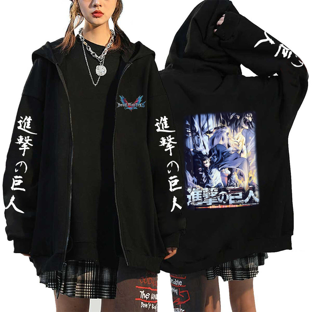 Anime Attack On Titan Men Women Zip Hoodies Yeager Eren