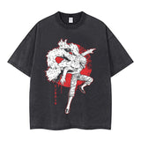 Youth men ONE PIECE oversize Faded Vintage T Shirts Anime