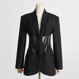 Frankie Shop Hourglass Blazer Fall See-through Suit Jacket for Women