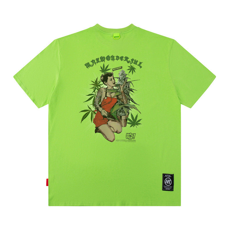 Men T Shirt Doberman Pinscher Printed Hip Hop Loose Short Sleeve T-shirt for Men and Women