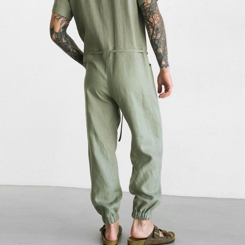 Men Co-Ords Men's Summer Casual Suit Short-Sleeved One-Piece Trousers