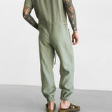 Men Co-Ords Men's Summer Casual Suit Short-Sleeved One-Piece Trousers