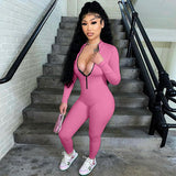 Women Jumpsuit Winter Women's Zipper Tight Sports Jumpsuit Women