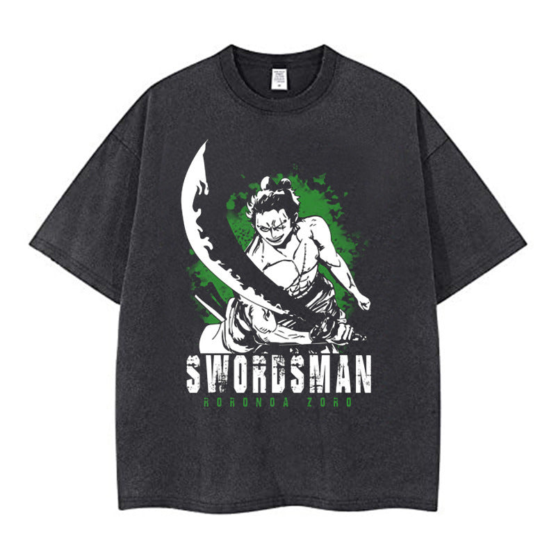 Youth men ONE PIECE oversize Faded Vintage T Shirts Anime