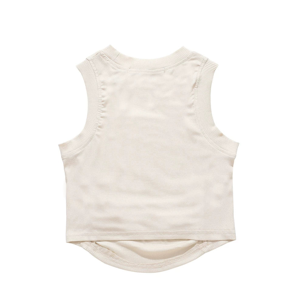 Women Vest Letter Print Short Vest for Girls Summer Sleeveless