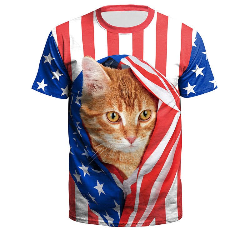 National Flag Day T Shirts Printed Outdoor All-Matching Short Sleeve T-shirt