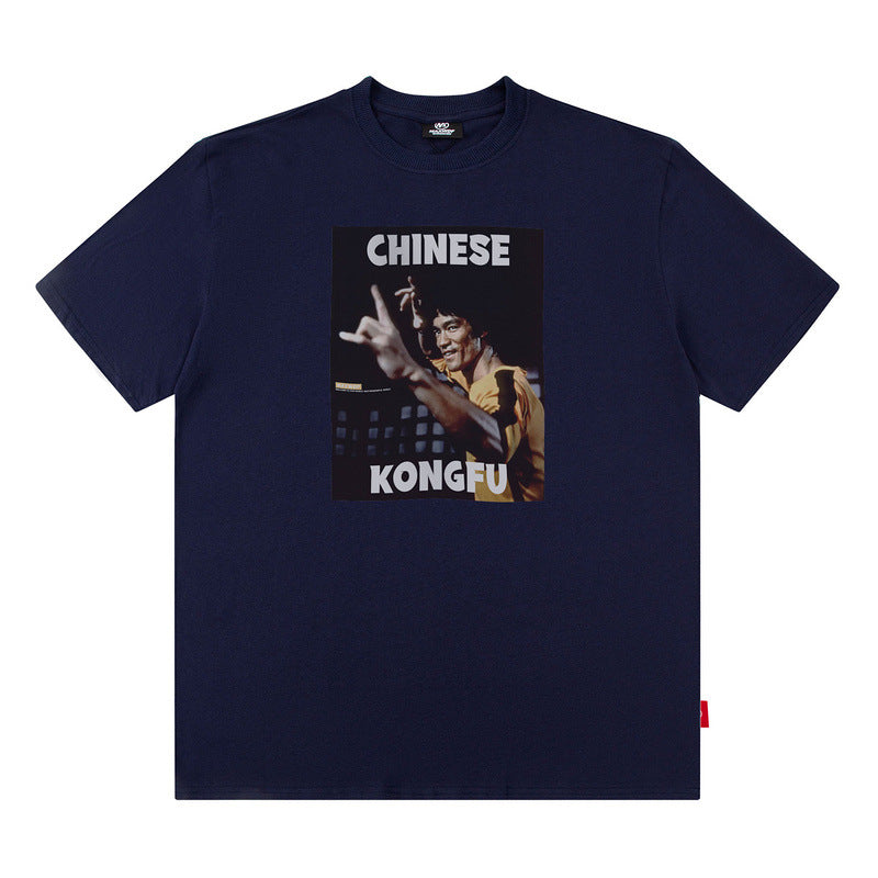 Men T Shirt Loose Short Sleeve T-shirt Male and Female Personality Printed Cotton round Neck