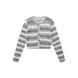 Women Sweater Mixed Color Stripe Cardigan Girls Spring and Autumn Leisure Top